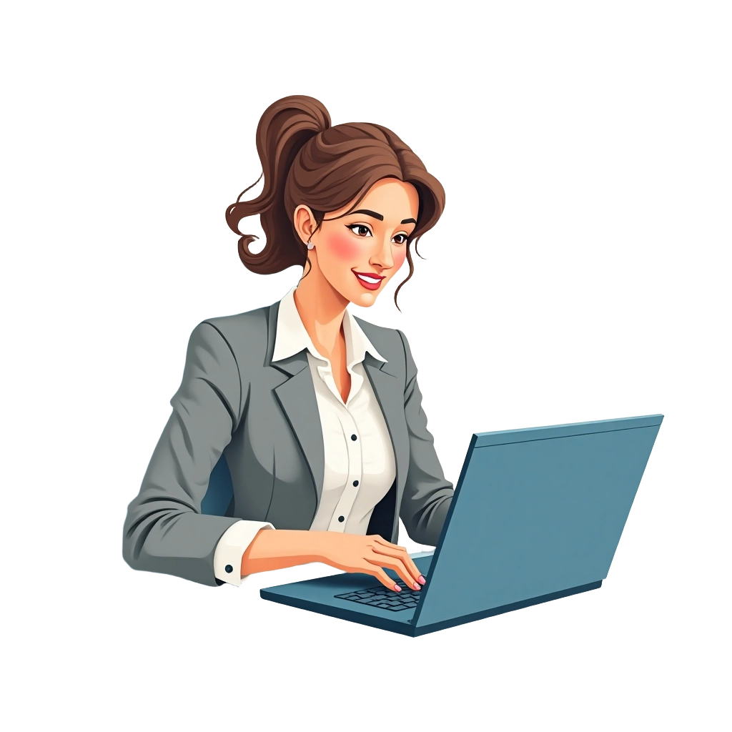 Businesswoman Working on Laptop